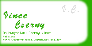 vince cserny business card